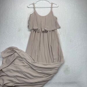 Show Me Your‎ Mumu Caitlin Ruffle Maxi Dress XS Champagne Bridesmaid Wedding